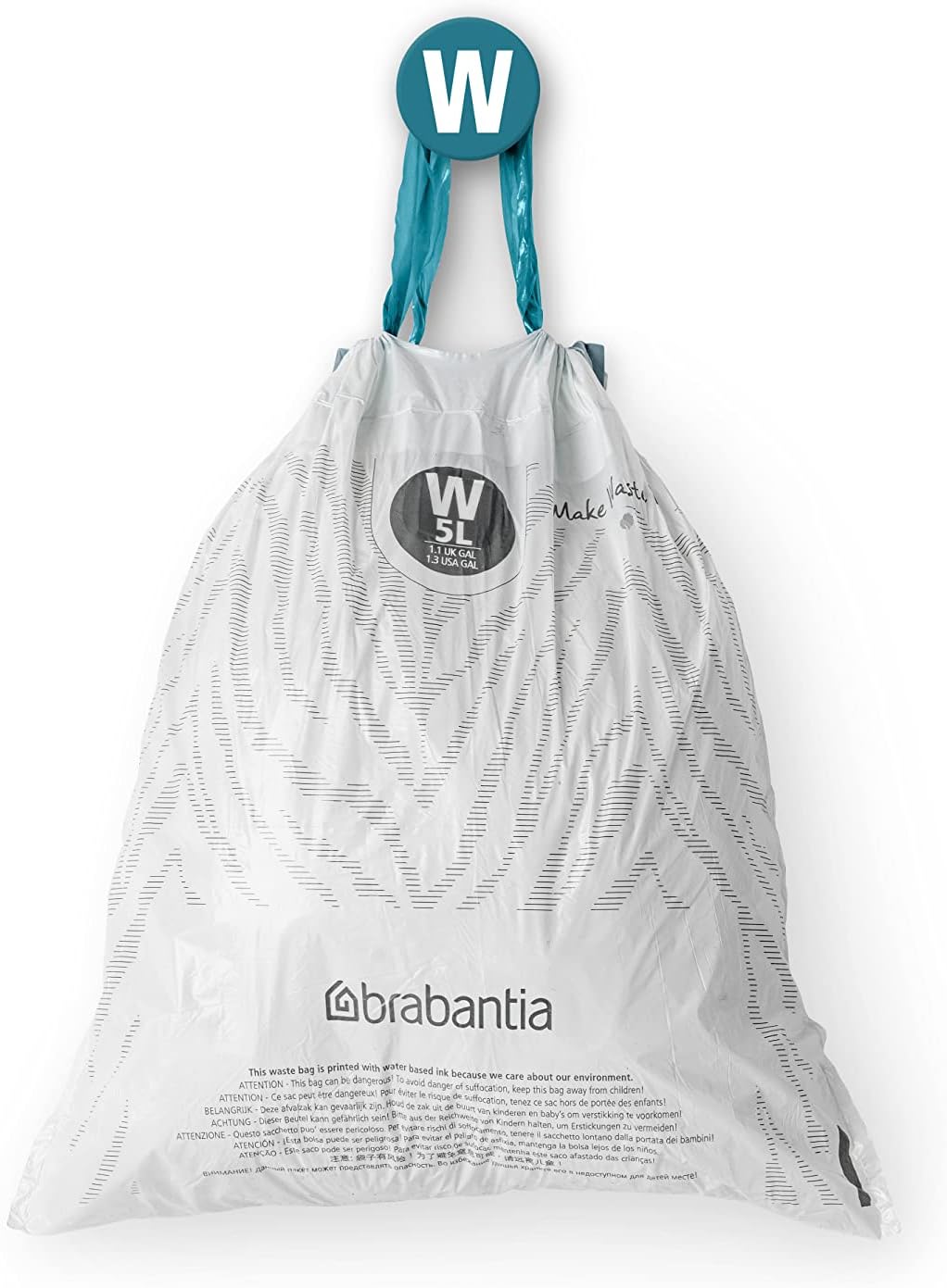 Brabantia - PerfectFit Bin Liners Multipack (Size W/5 Litre) Thick Plastic 5