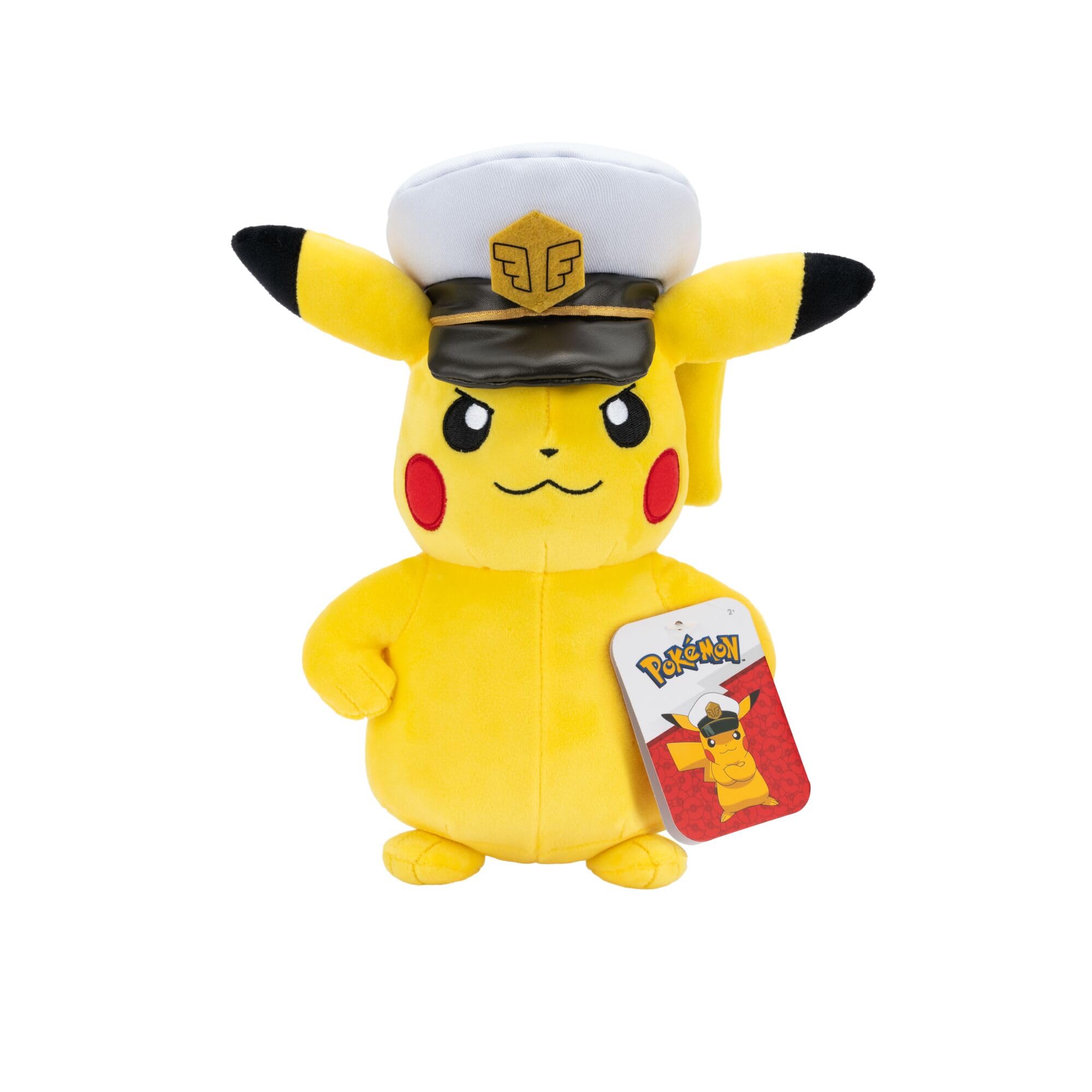 Pokémon Captain Pikachu Plush - 8-Inch Soft Polyester Stuffed Toy | Classic Edition
