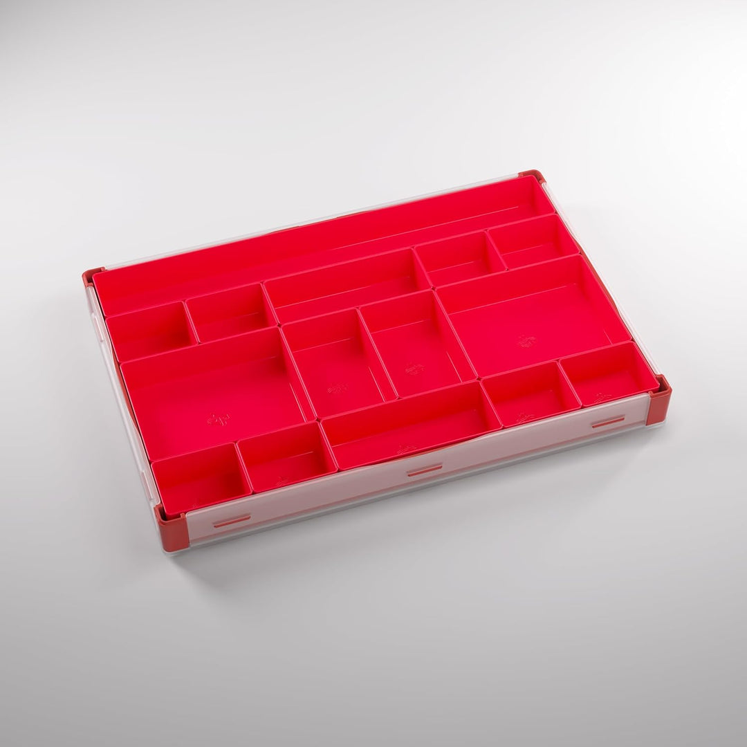 Gamegenic Token Silo XL Red - Board Game Storage with 15 Removable Compartments