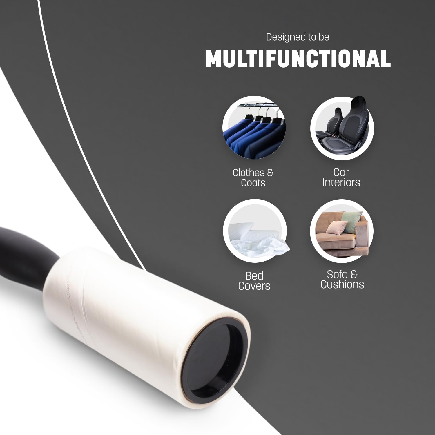 KEPLIN Lint Roller - 400 Sheets for Pet Hair & Fabric Care | Black 5