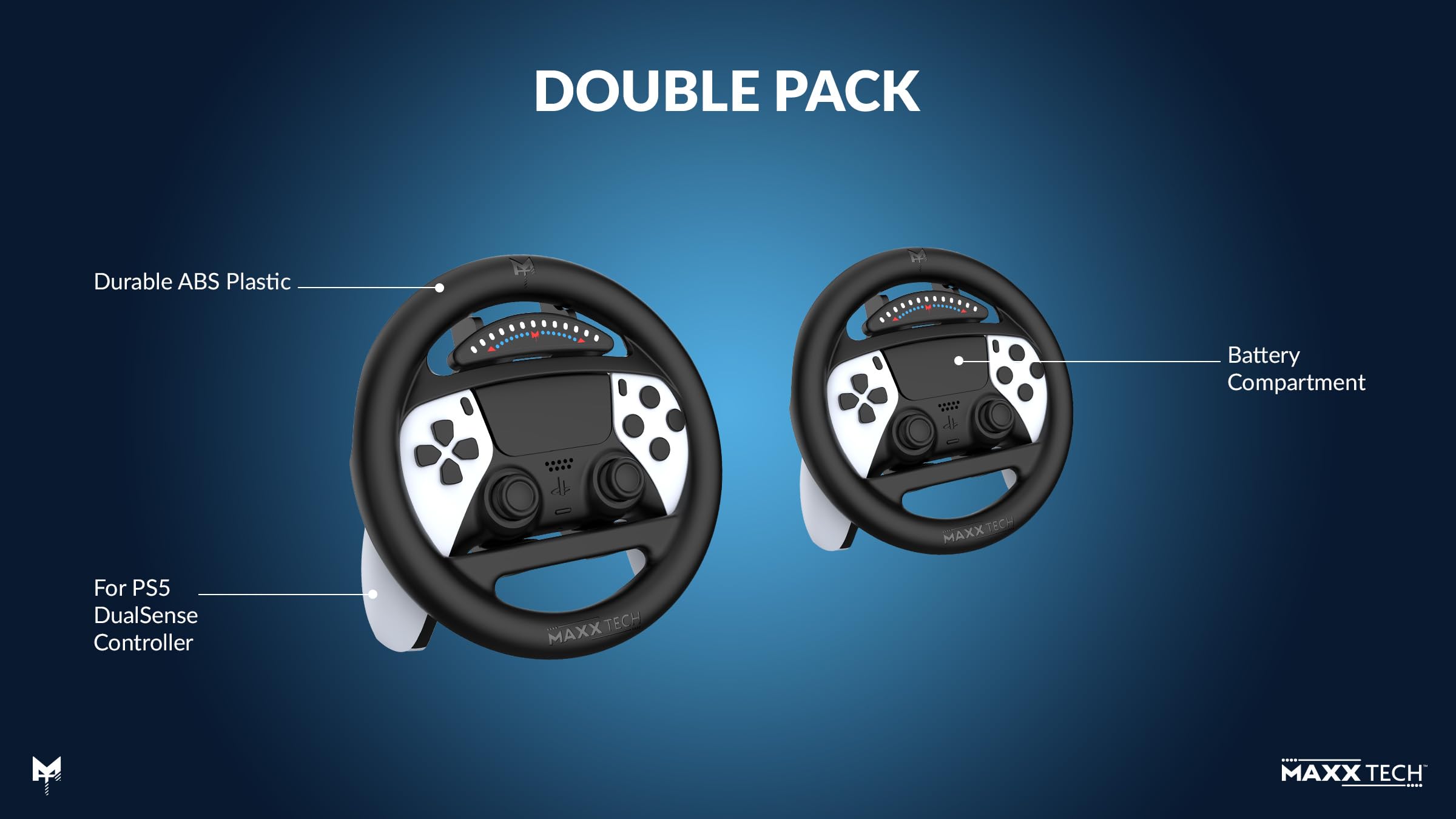 Turbo Boost Racing Kit - PlayStation 5 with Dual LED Racing Wheels