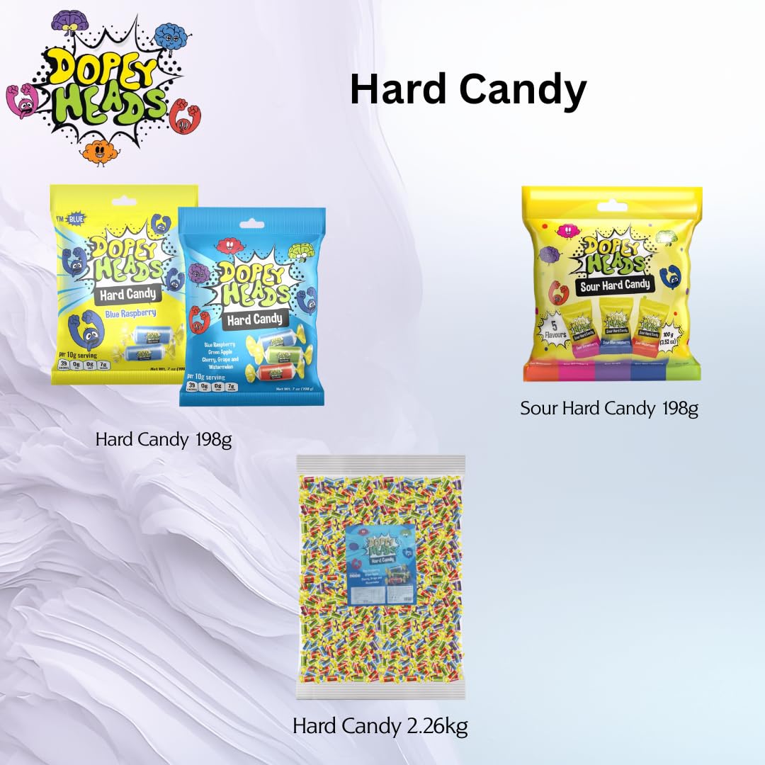 Dopey Heads Assorted Hard Candy - 5 Flavours | HALAL | 198g Bag 5