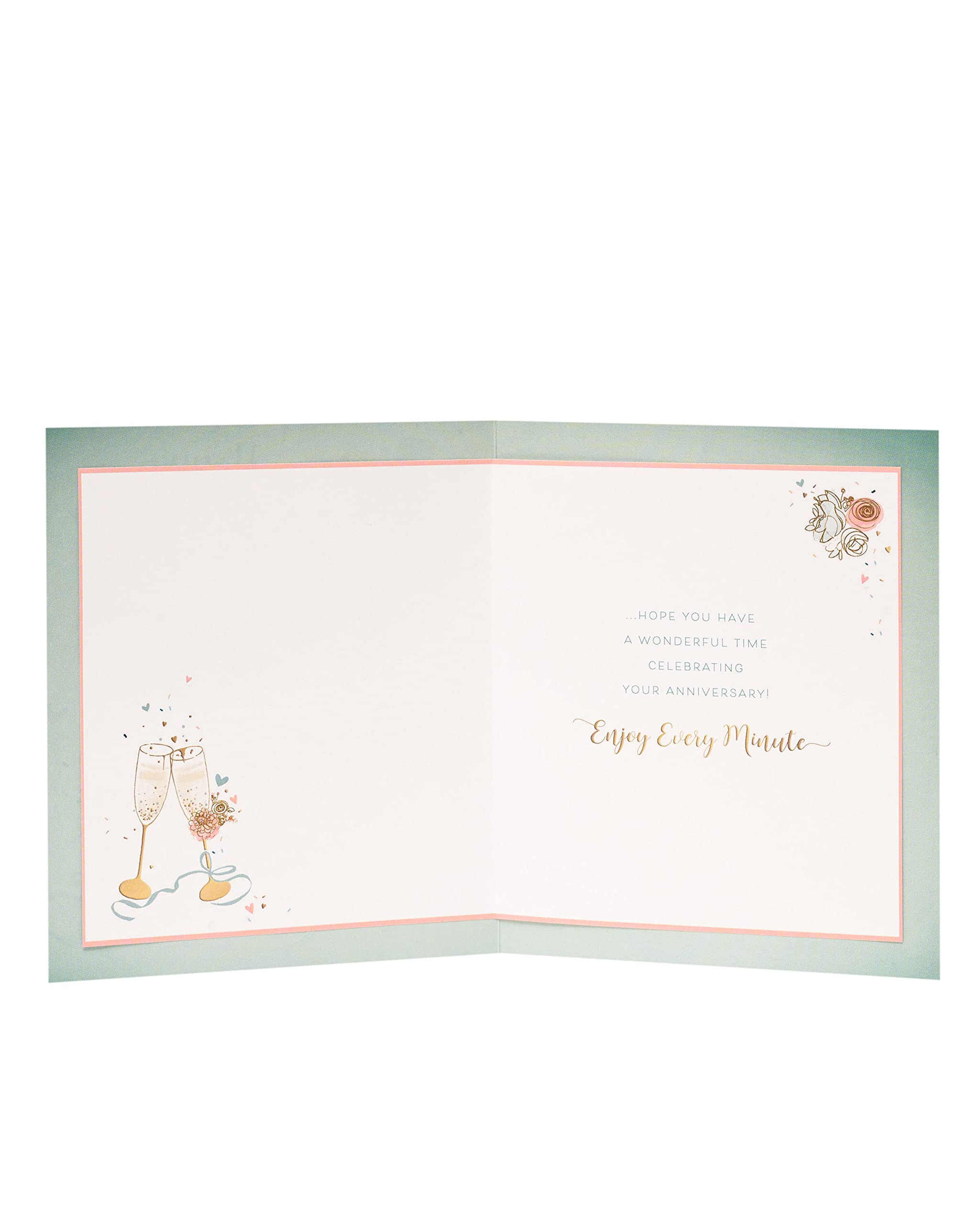 UK Greetings Anniversary Card - Champagne & Flutes Design | 165 x 190 mm 2