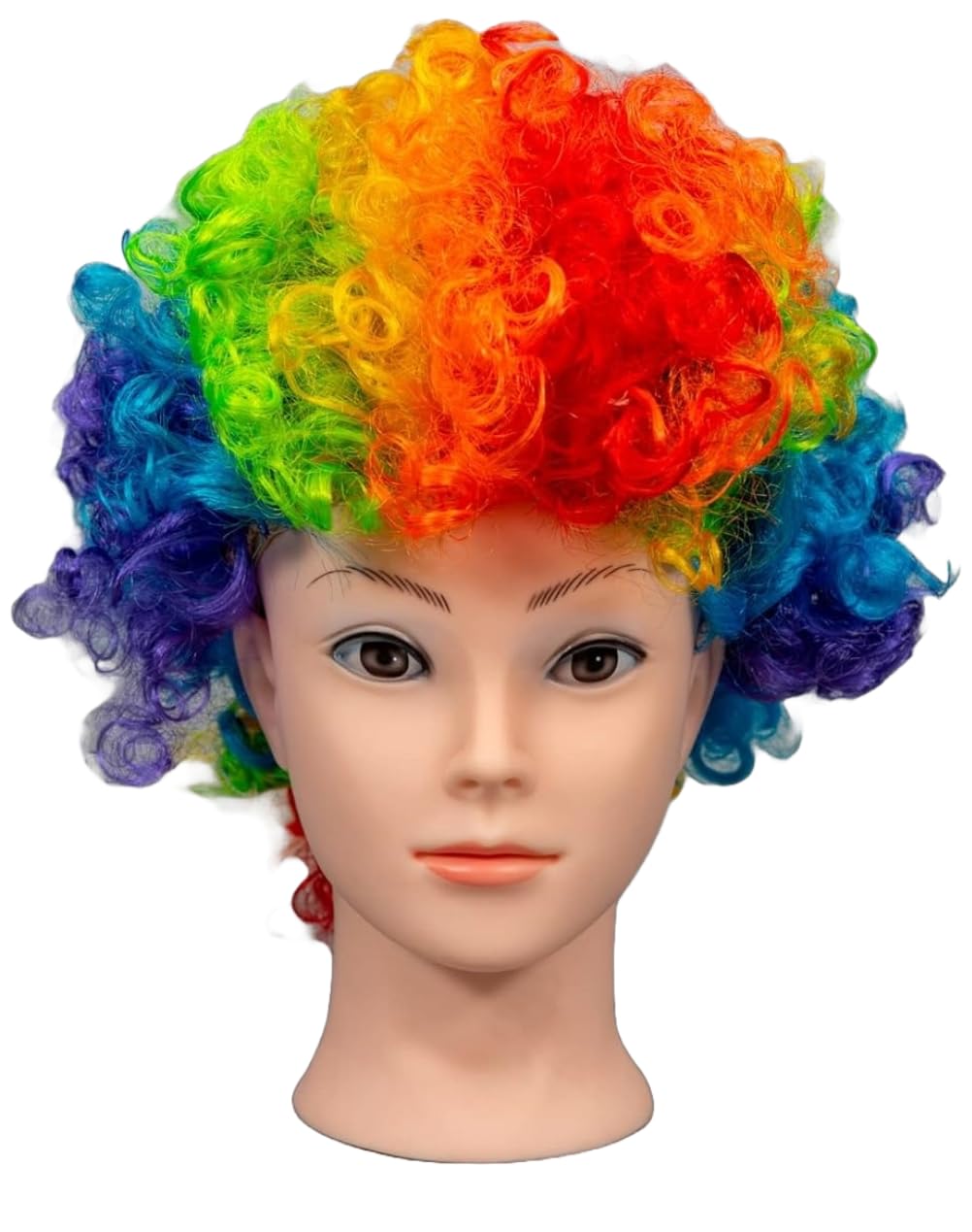 SHATCHI Rainbow Afro Wig Curly Bouncy Hair for Fancy Dress Party Costume Disco 60s 70s 80s Theme Unisex 1