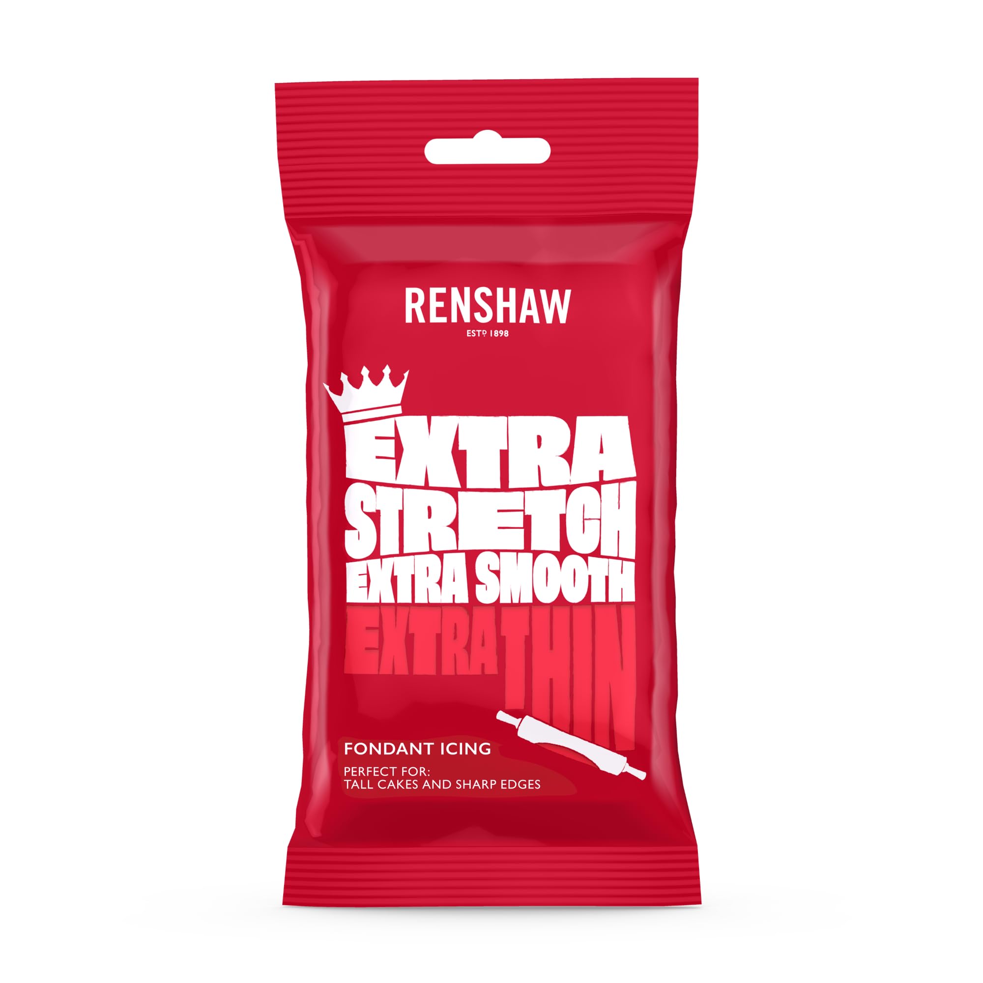 Renshaw Red Extra Stretch Smooth & Thin Ready to Roll Fondant Icing - 250g 1