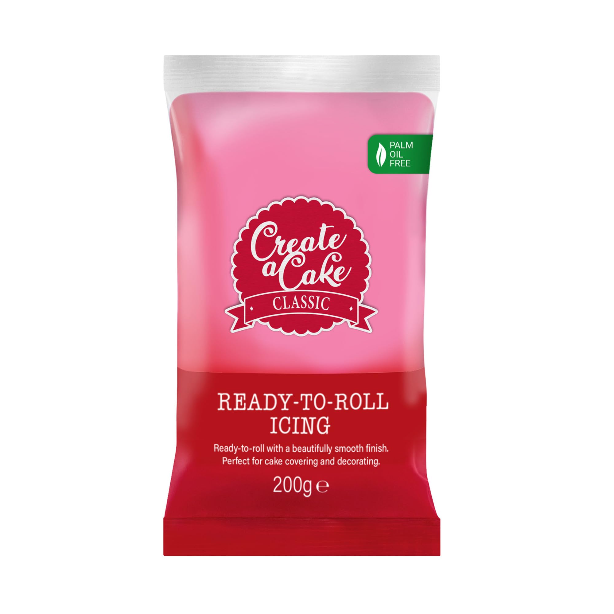 Create A Cake Ready To Roll Icing - Pink Fondant Sugar Paste for Decorating | 200g 1