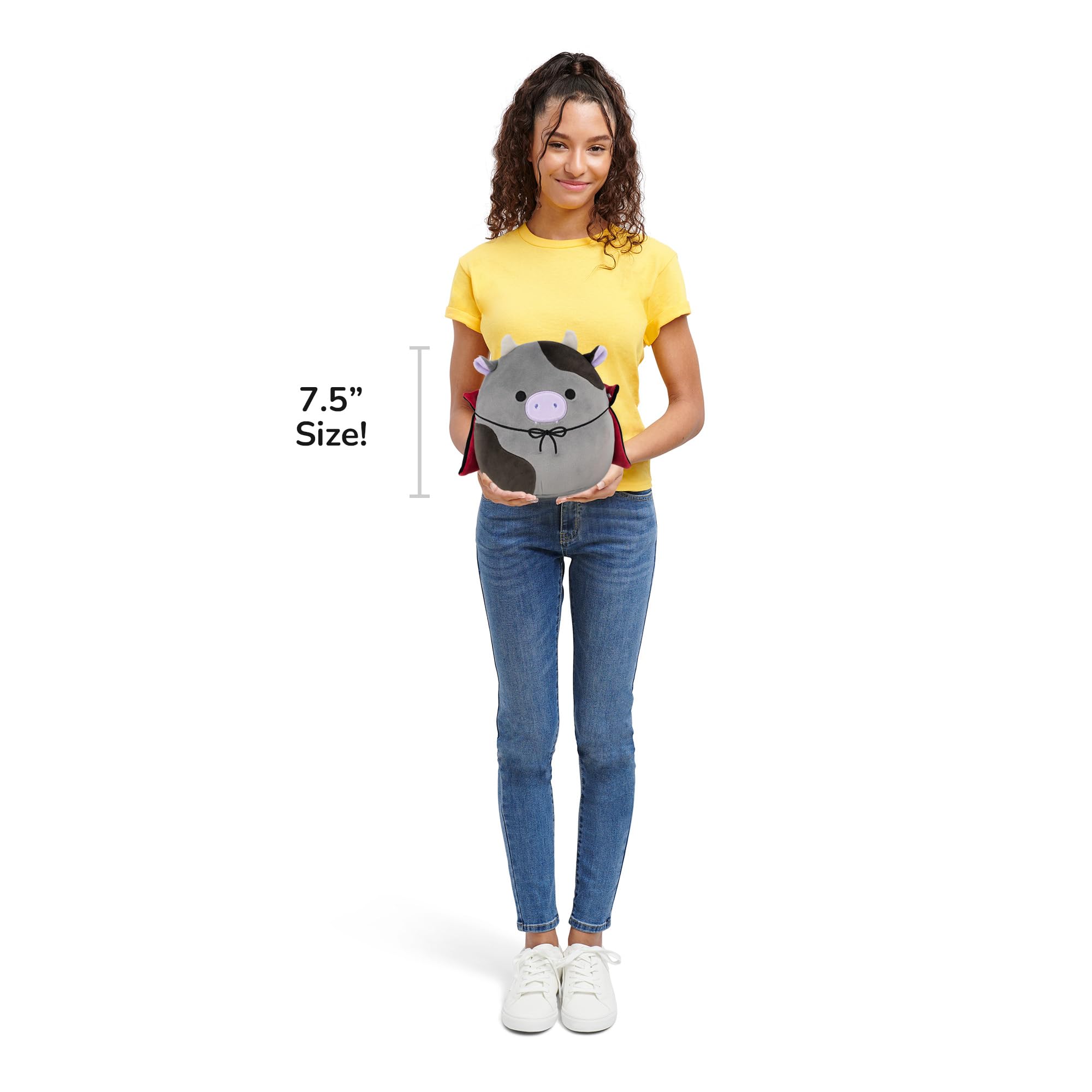 Squishmallows Bridgette the Grey and Black Cow - 7.5-Inch Halloween Plush Toy 2