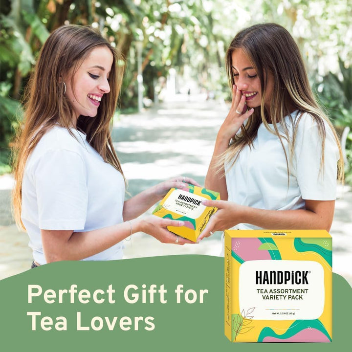 HANDPICK Tea Bags Sampler Assortment Variety Pack - 8 Flavors, 40 Tea Bags - Gift Box