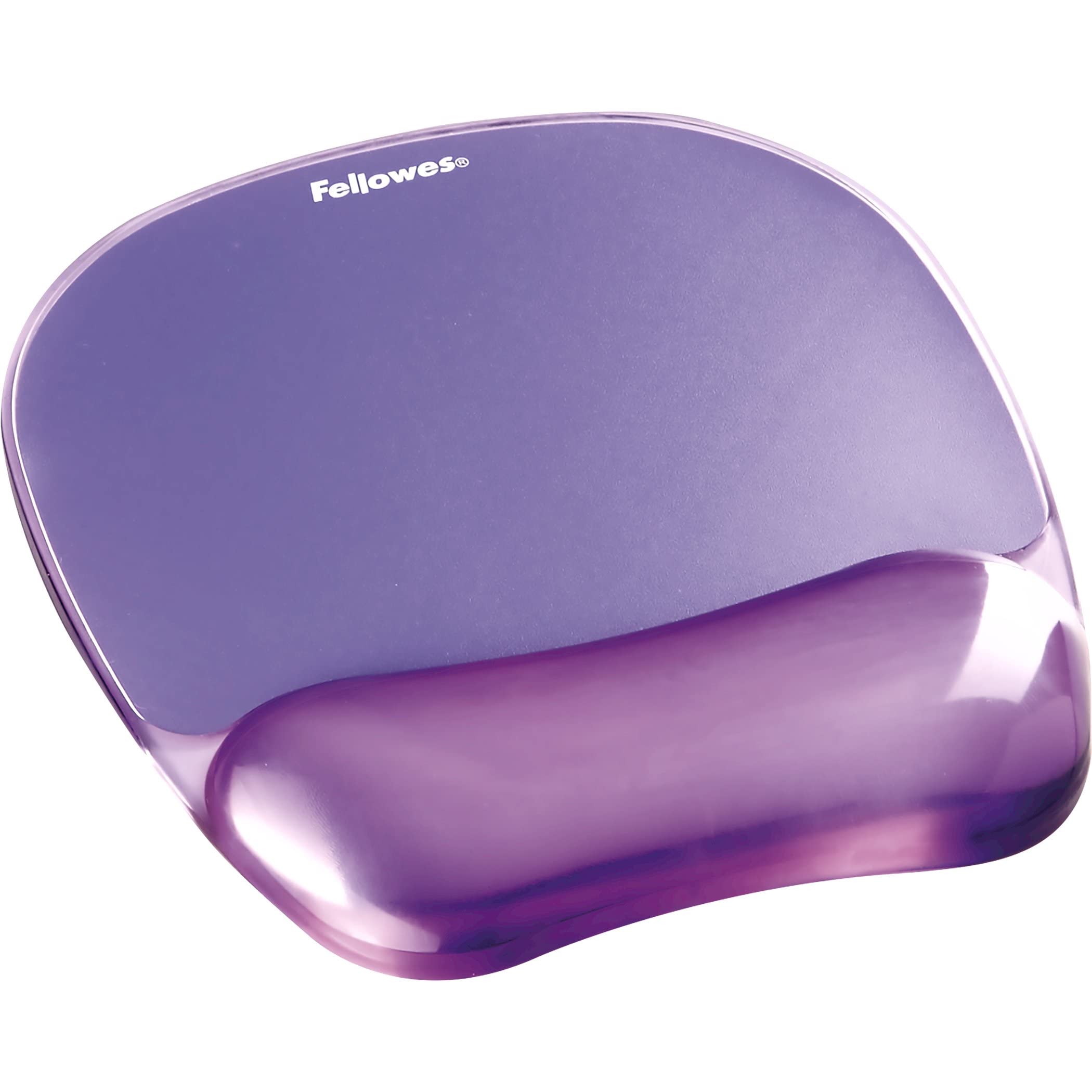 Fellowes Crystals Gel Mouse Mat with Wrist Support | Stain Resistant | Non-Skid Backing | Purple 1