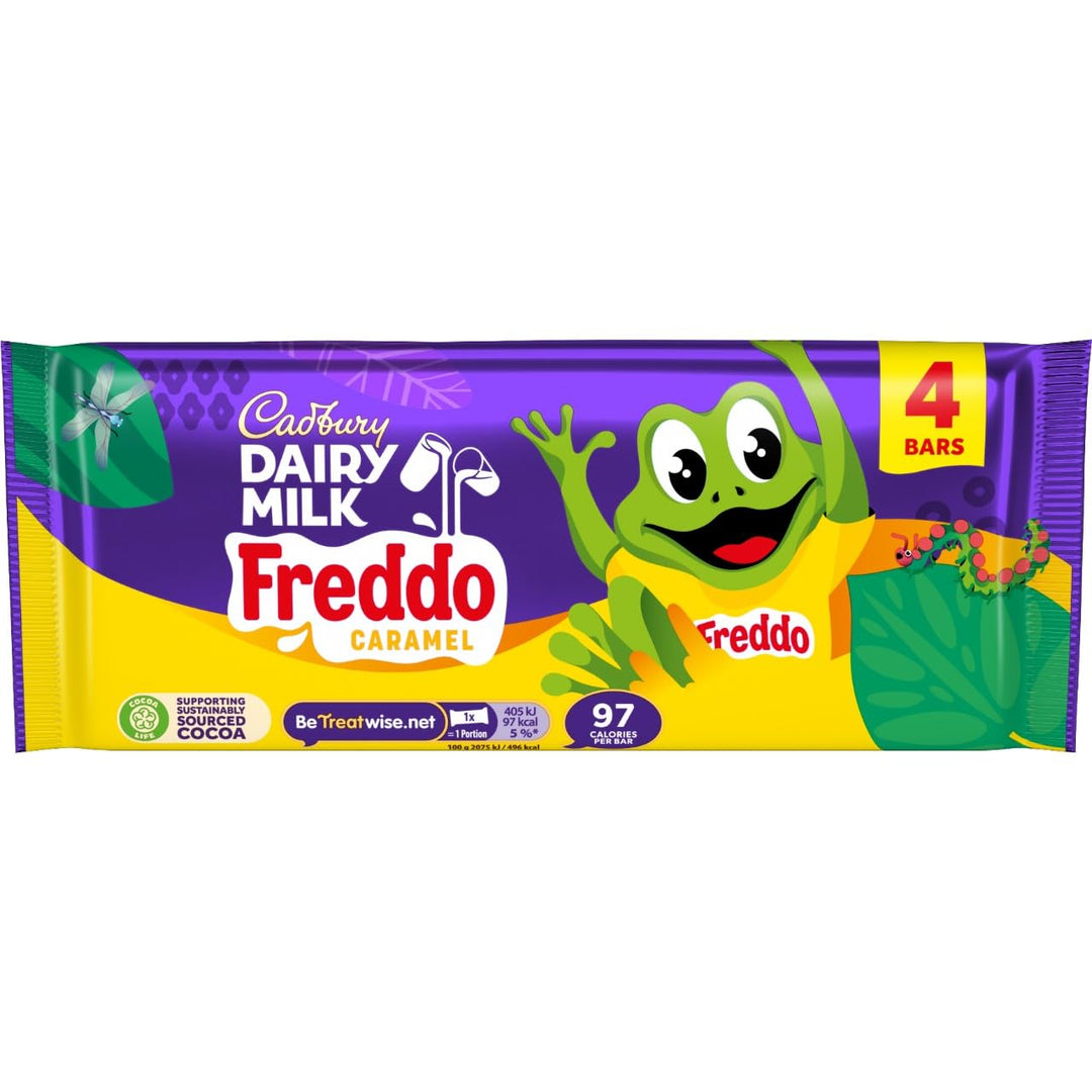 Cadbury Dairy Milk Freddo Caramel Chocolate Bar, 4 x 78 g Bitesize Treats