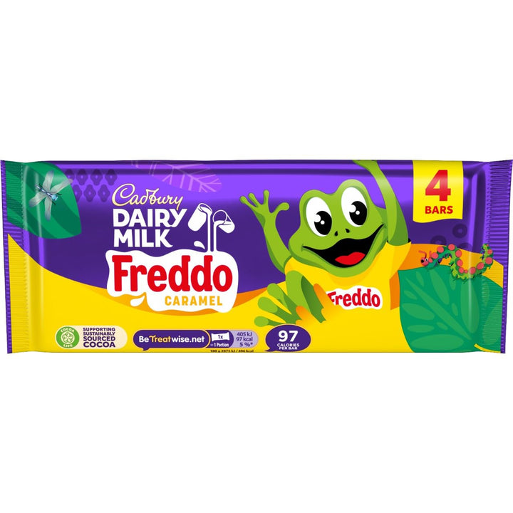 Cadbury Dairy Milk Freddo Caramel Chocolate Bar, 4 x 78 g Bitesize Treats