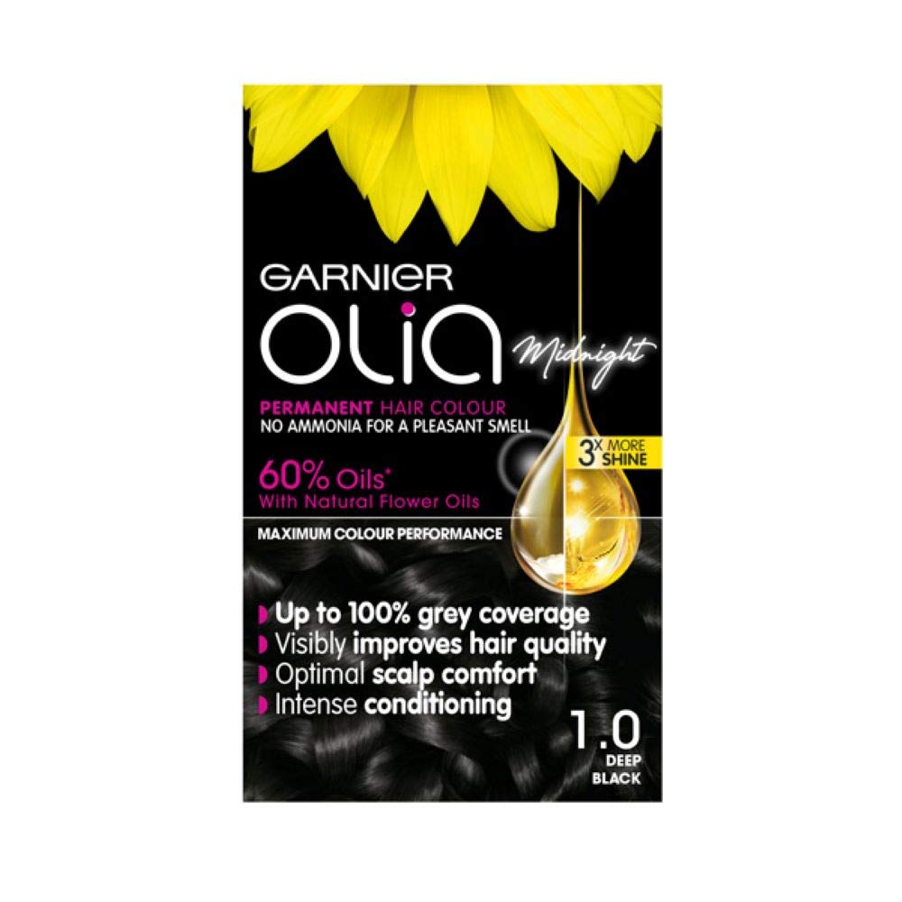 Garnier Olia Permanent Hair Dye - Deep Black (1.0), 230g 1
