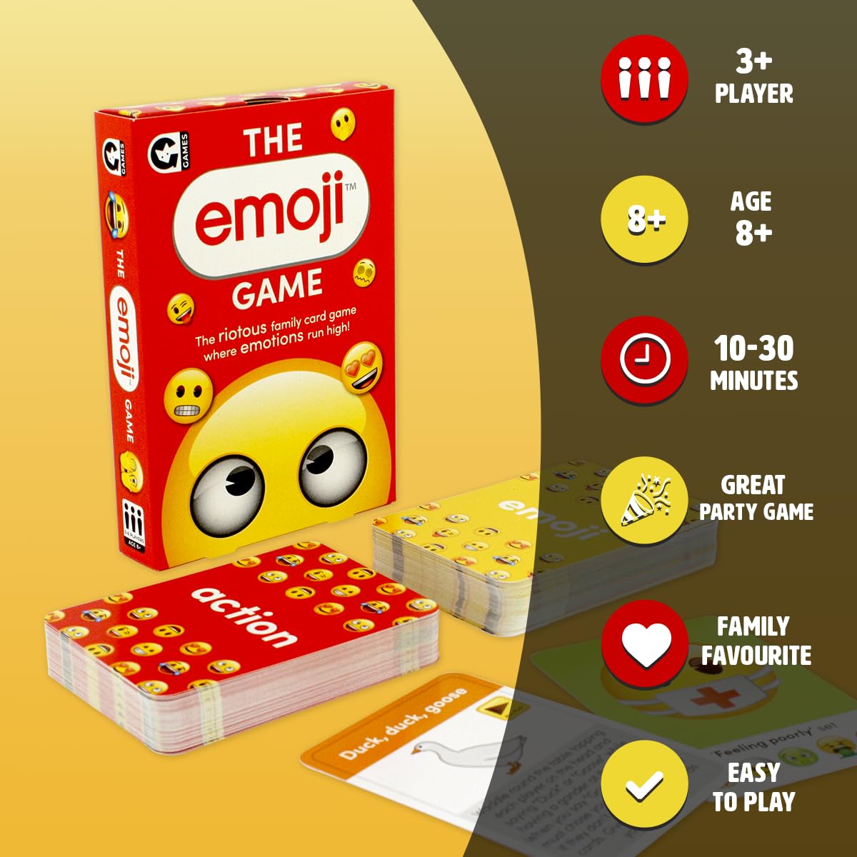 Ginger Fox Emoji Card Game - Family Party Card Game for Kids and Adults 5