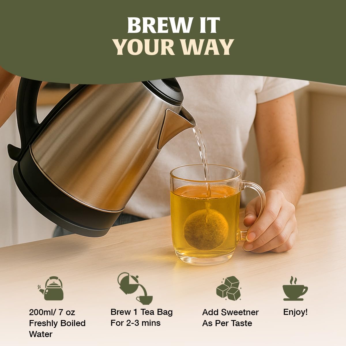 HANDPICK Holy Basil Tea Bags (100 Count) Caffeine-Free, Non-GMO Tulsi Leaves Herbal Tea 7