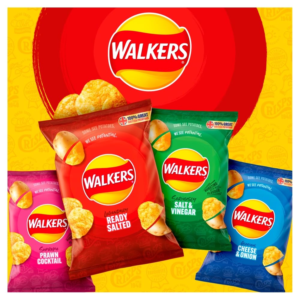 Walkers Cheese & Onion Crisps Grab Bag 45g 10
