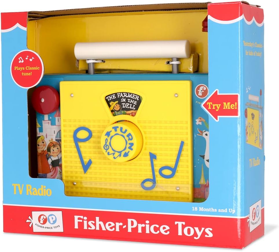 Fisher Price Classics | TV Radio | Interactive Toy for Pretend Games and Role Play, Classic Preschool Toy with Retro-Style Packaging, Suitable for Boys and Girls