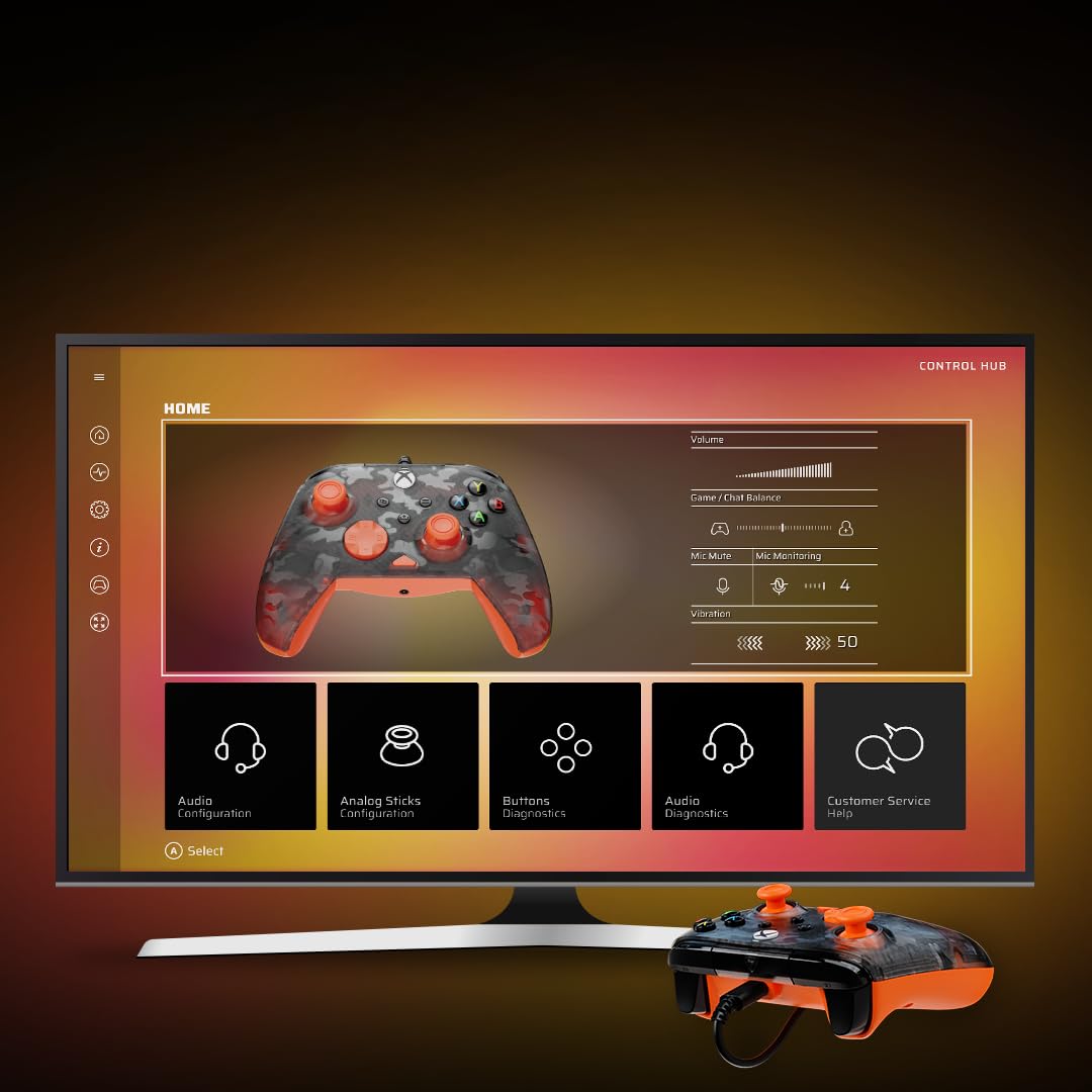 Turtle Beach Rematch Core Wired Gaming Controller for Xbox & PC - Orange and Ghost Black Camo