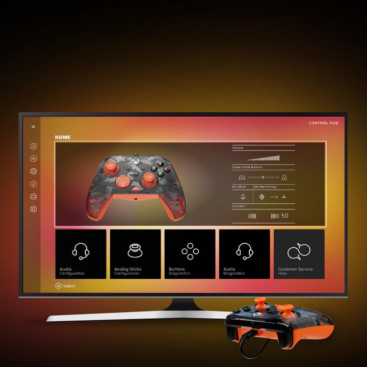 Turtle Beach Rematch Core Wired Gaming Controller for Xbox & PC - Orange and Ghost Black Camo
