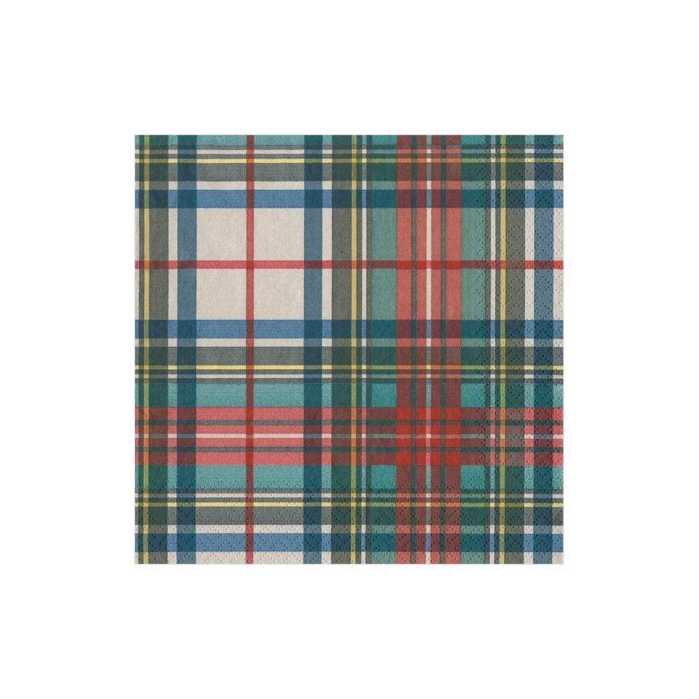 Caspari Stewart Tartan Triple-Ply Paper Cocktail Napkins - 20 Per Package 4
