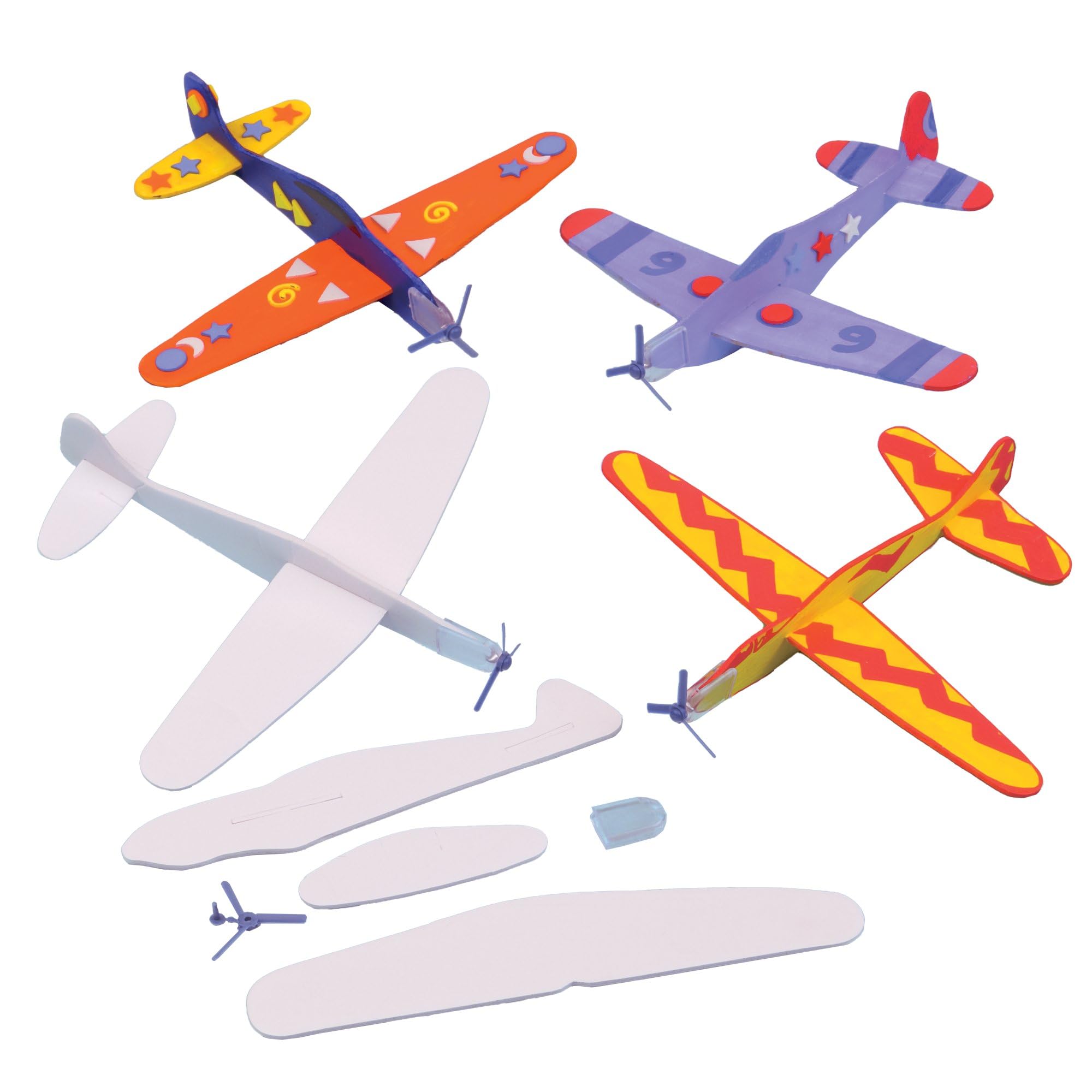 Baker Ross Make Your Own Flying Gliders - Pack of 8, 7 Inch Gliders, Assorted Colors 1