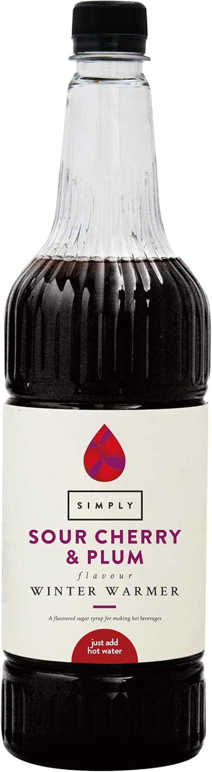 Simply Sour Cherry & Plum Winter Warmer Syrup, Vegan and Nut Free Flavoured Syru