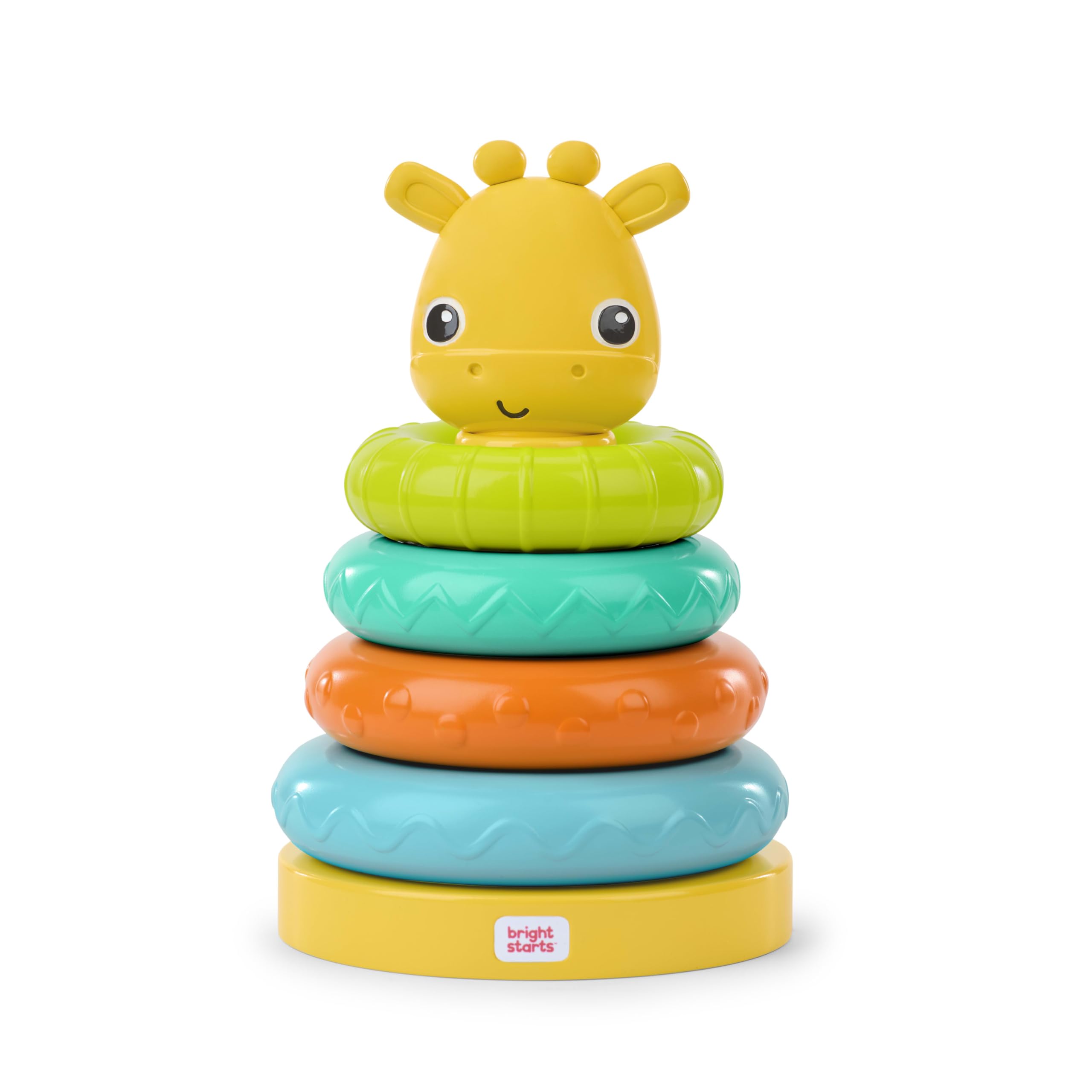 Bright Starts Giraffe Tower Stacking Toy - Fine Motor Skills Development | Ages 6 Months+ 1