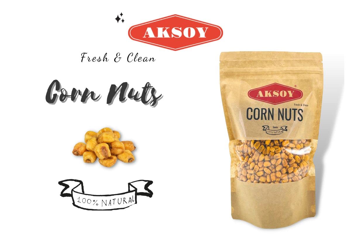 Aksoy Natural Craving Salted and Roasted Corn Nuts 500g - Original Toasted, Resealable Bag 6