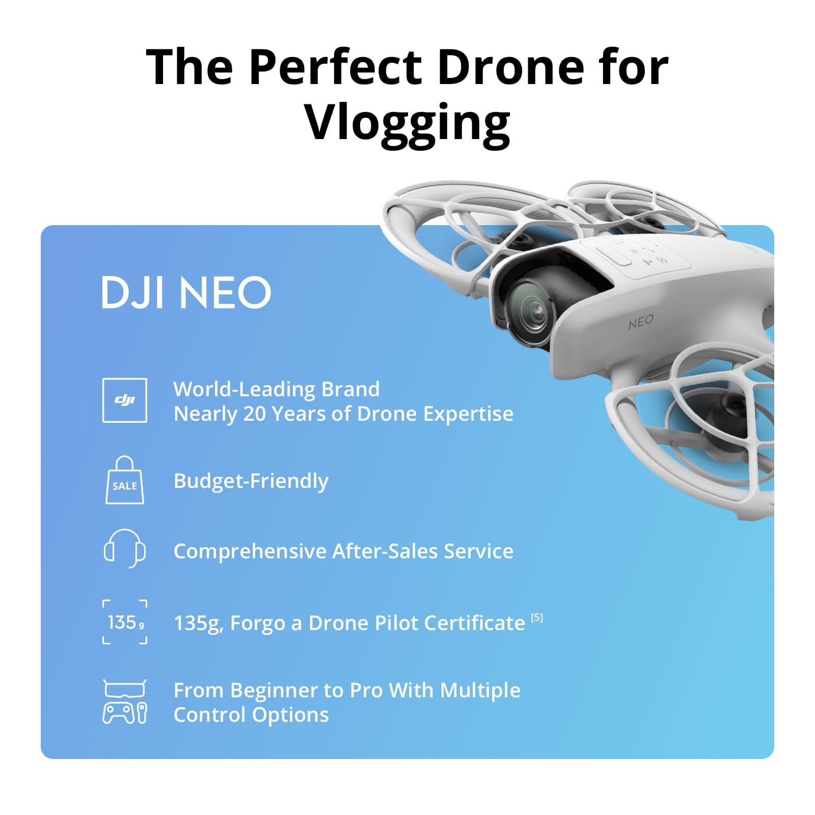DJI Neo Motion Fly More Combo - 135g Mini Drone with 4K UHD Camera, Subject Tracking, Palm Takeoff, 3 Batteries & RC Motion 3 5