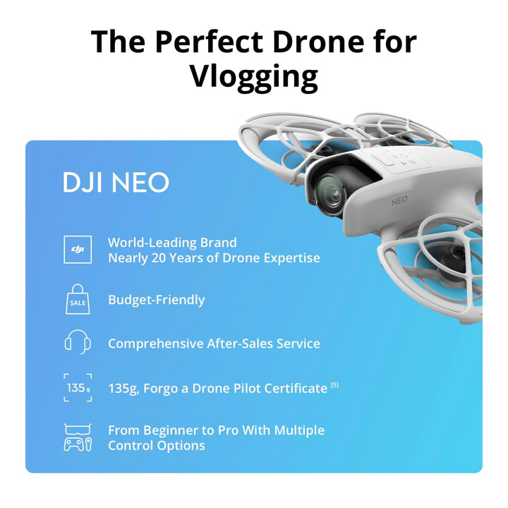 DJI Neo Motion Fly More Combo - 135g Mini Drone with 4K UHD Camera, Subject Tracking, Palm Takeoff, 3 Batteries & RC Motion 3
