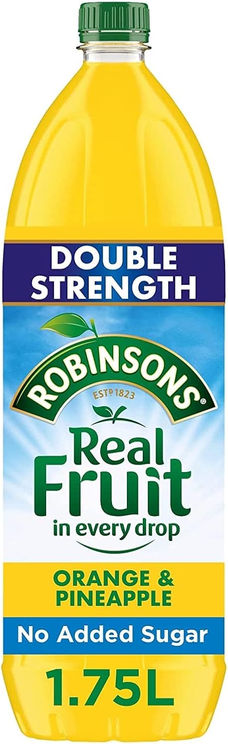Robinsons Double Strength Orange & Pineapple No Added Sugar Fruit Squash 1.75L 5