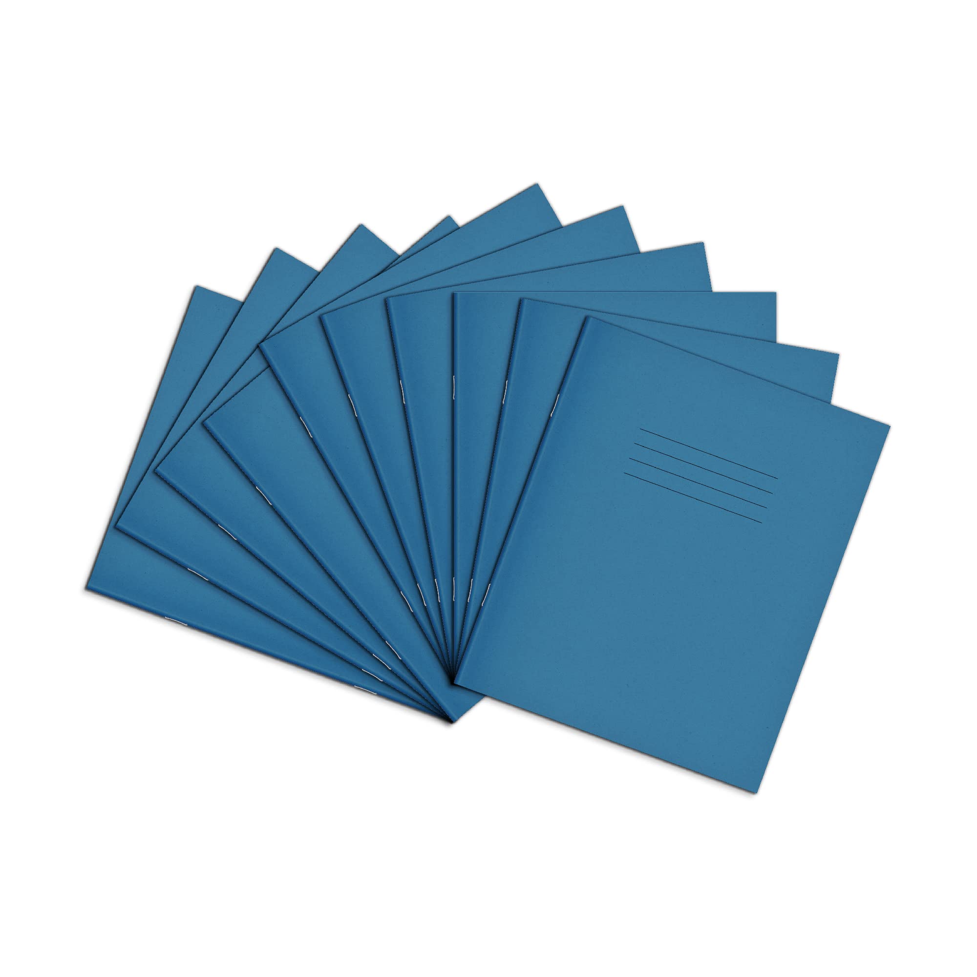 Rhino 8 x 6.5 Exercise Books - 48-Page, 8mm Lined with Margin, 10-Pack | Light Blue