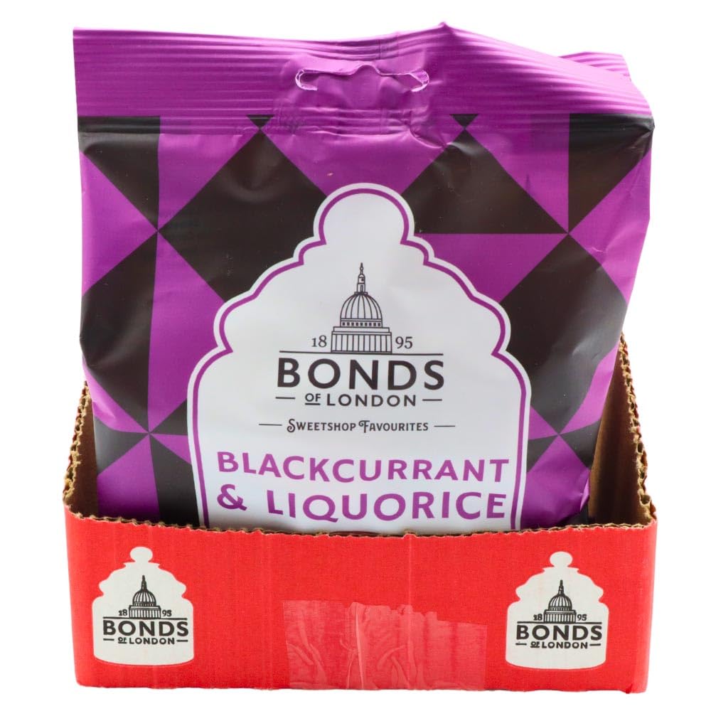 Bonds of London Blackcurrant & Liquorice Bags - Retro Vegetarian Boiled Sweets | 12 x 120g Multipack 8