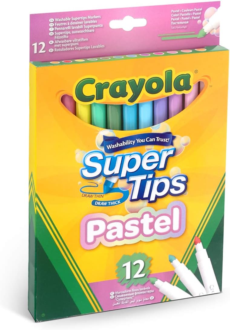 Crayola Bright Supertips Pastel Edition - Washable Felt Tip Pens for Kids, Ages 3+ 3