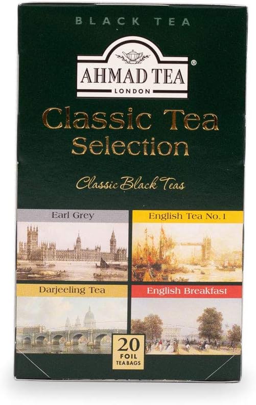 Ahmad Tea Twelve Teas Collection - 60 Tea Bags with Black, Green & Fruit Flavoured Teas