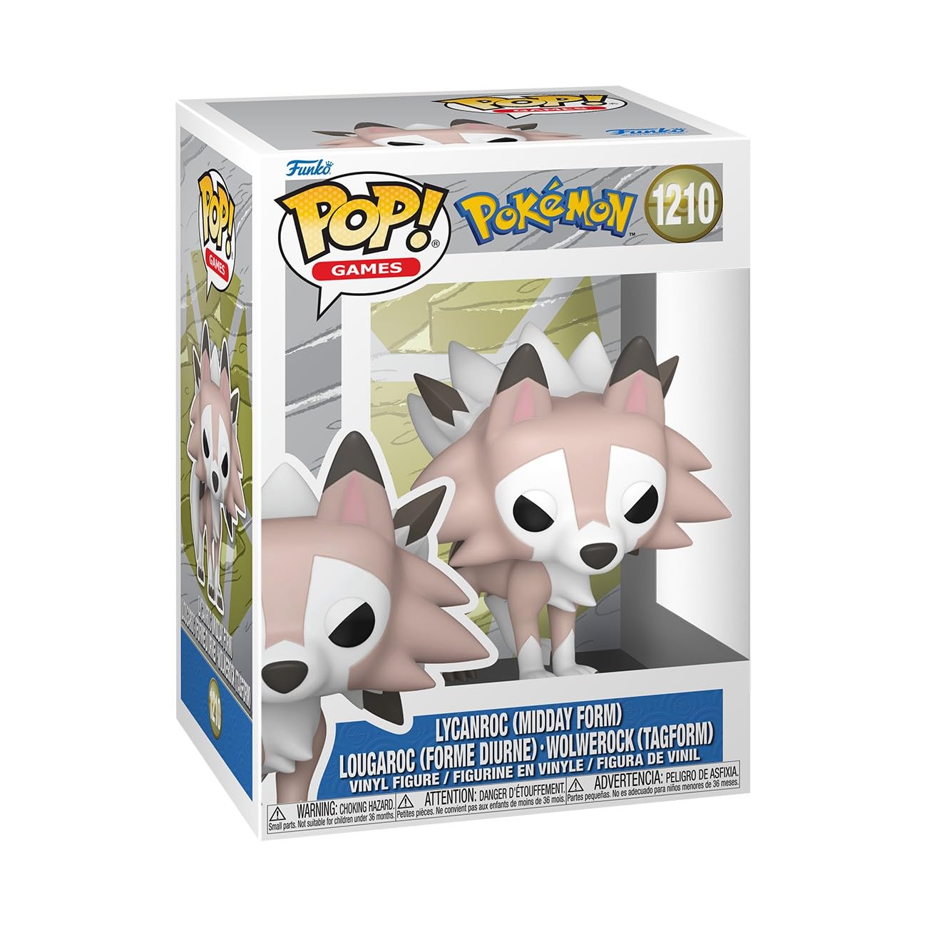Funko Pokemon Lycanroc (Midday) - Chibi Collectible Vinyl Figure | 3.75 Inches | Multicolor