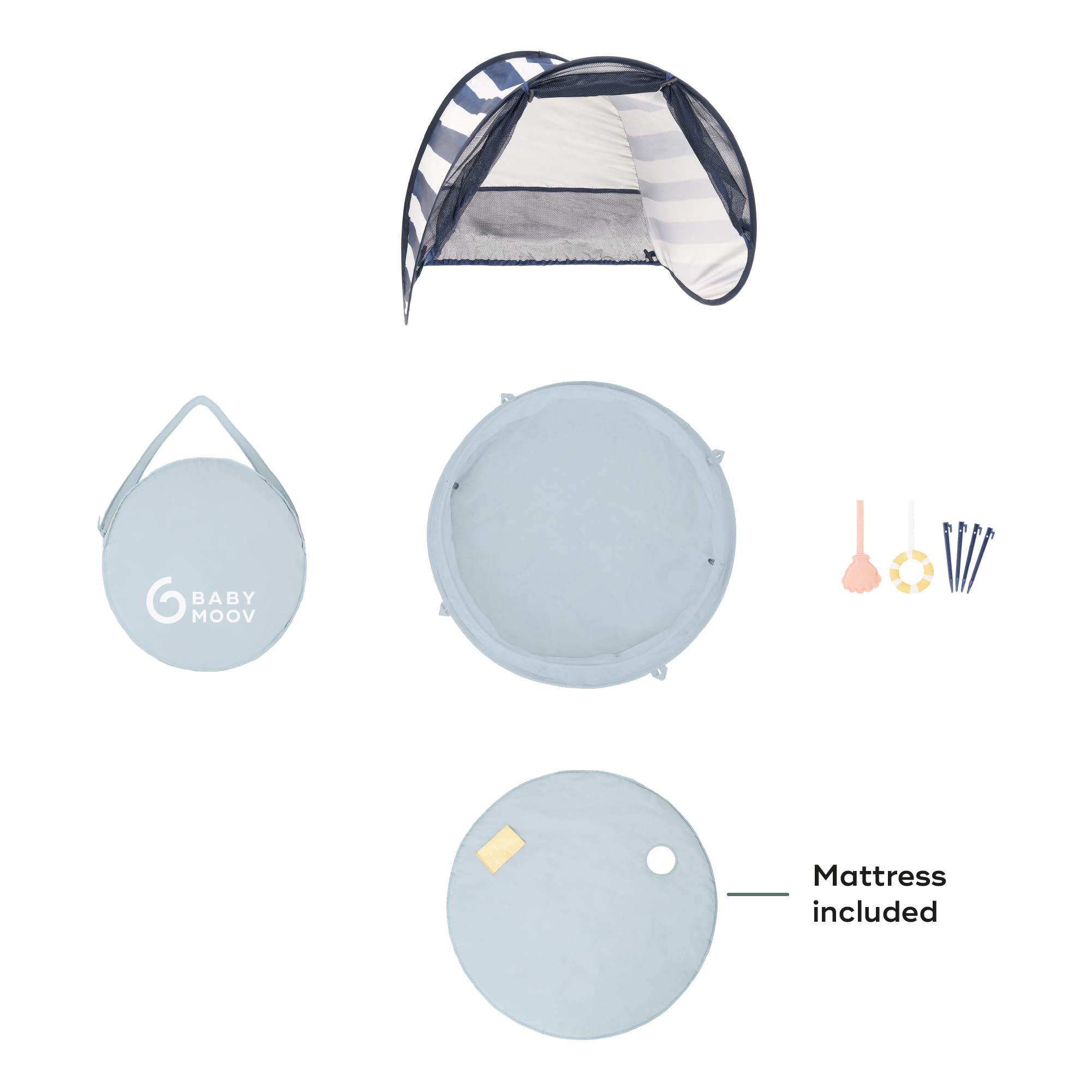 Babymoov Aquani Pop Up Baby Beach Tent & Paddling Pool - UPF 50+ Sun Protection | 90x60x60cm 8