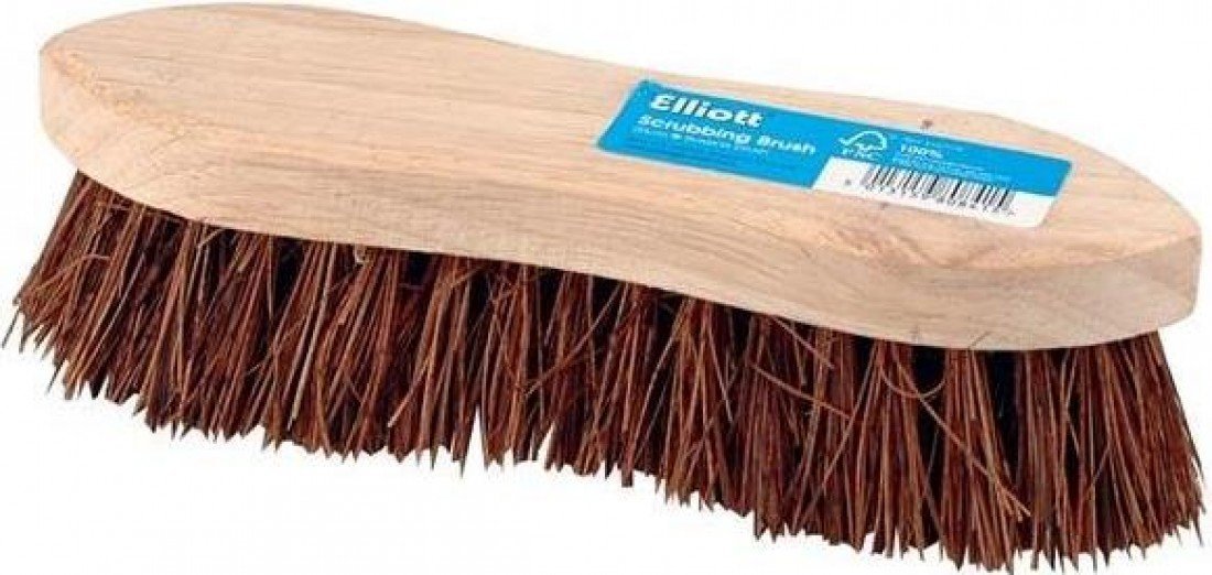 Elliott Natural Hardwood Scrubbing Brush - Stiff Bassine Bristles | 20cm Long