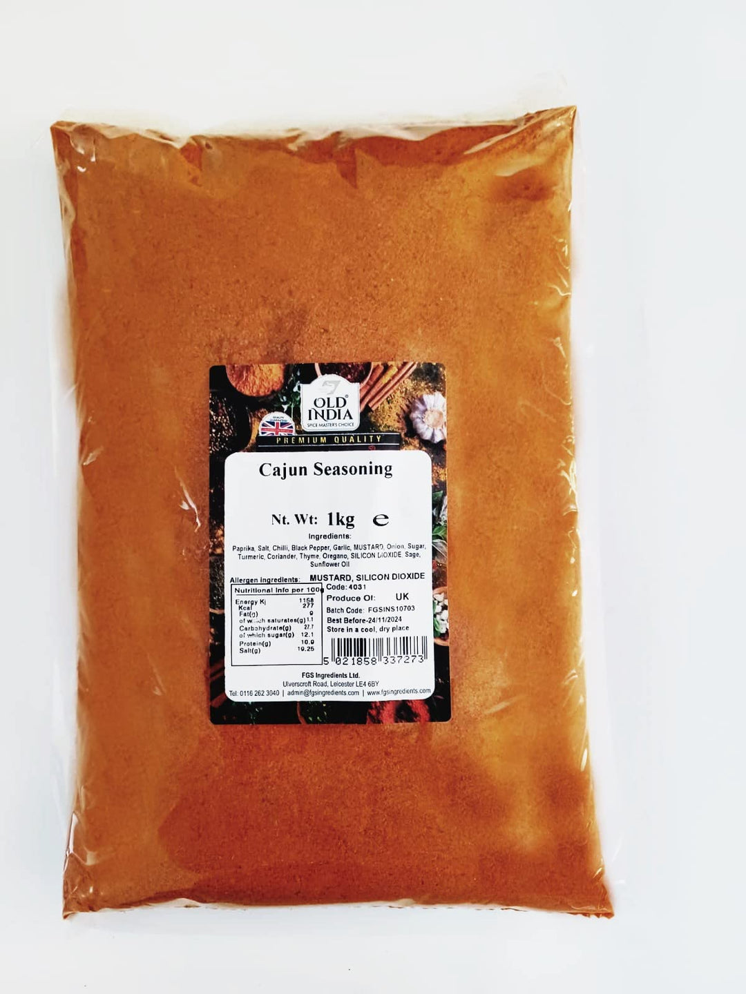 Old India Cajun Seasoning 1 Kg - Natural & GMO Free Spice Blend