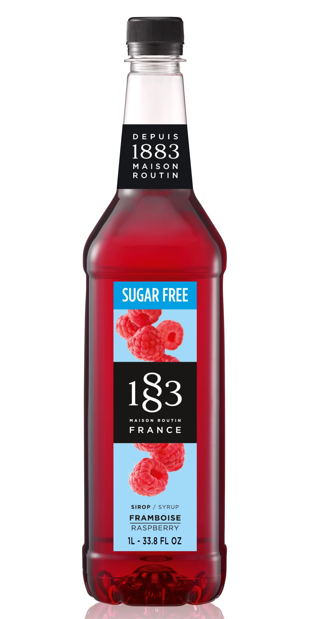1883 MAISON ROUTIN Sugar Free Raspberry Syrup - 1L | Vegan & Keto Friendly 1