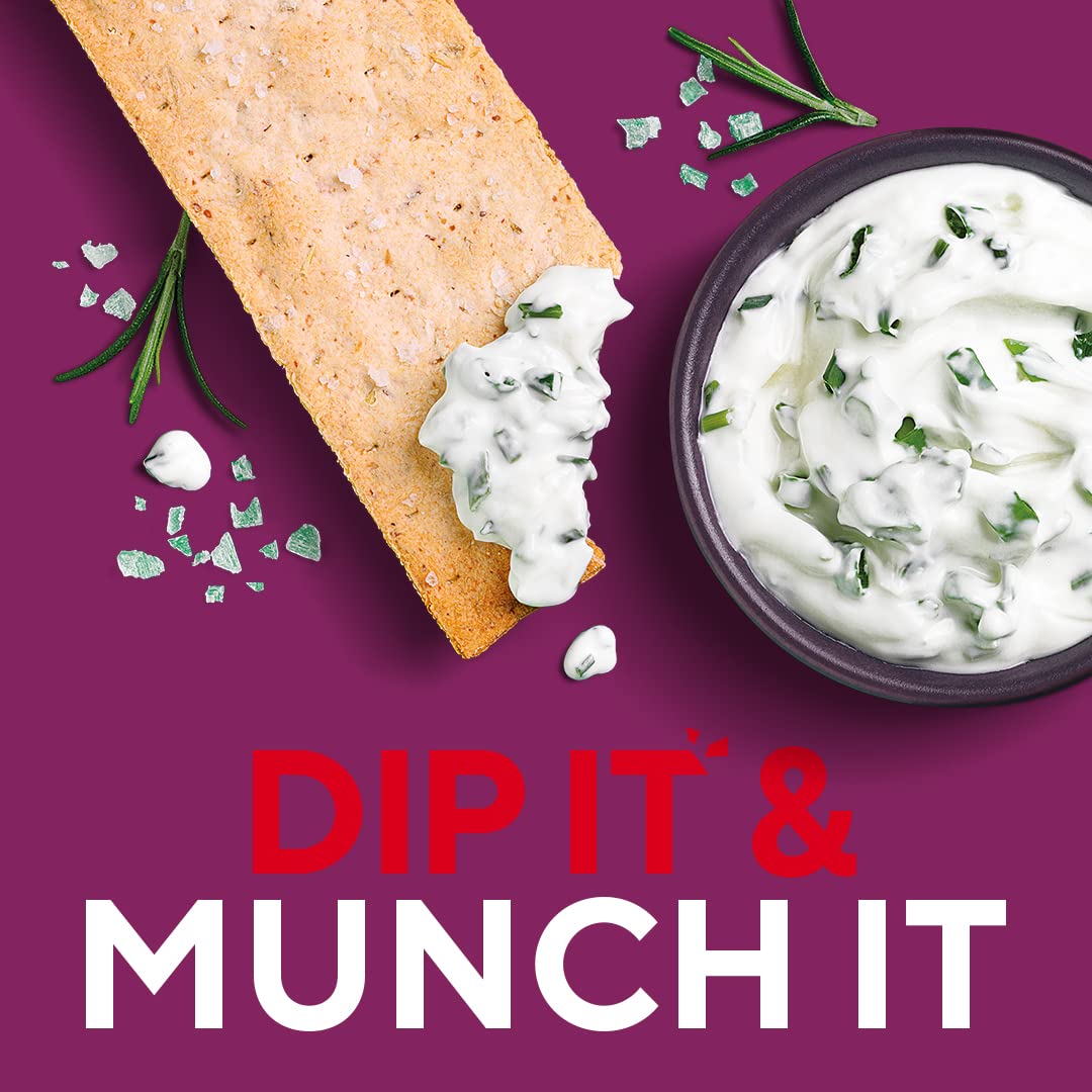 Ryvita Rosemary & Sea Salt Thins | 6 x 125g | Fibre-Rich Crackers | Dipping, Snacking, Sharing | Made in UK 4