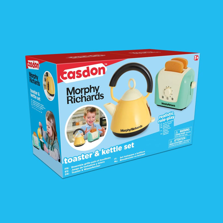Casdon Morphy Richards Interactive Toy Toaster & Kettle Set - Play Kitchen Appliances for Kids 3+