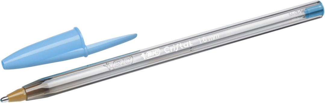 BIC Cristal Fun Ballpoint Pens Wide Point (1.6 mm) – Assorted Colours, Pouch of 10, 921342