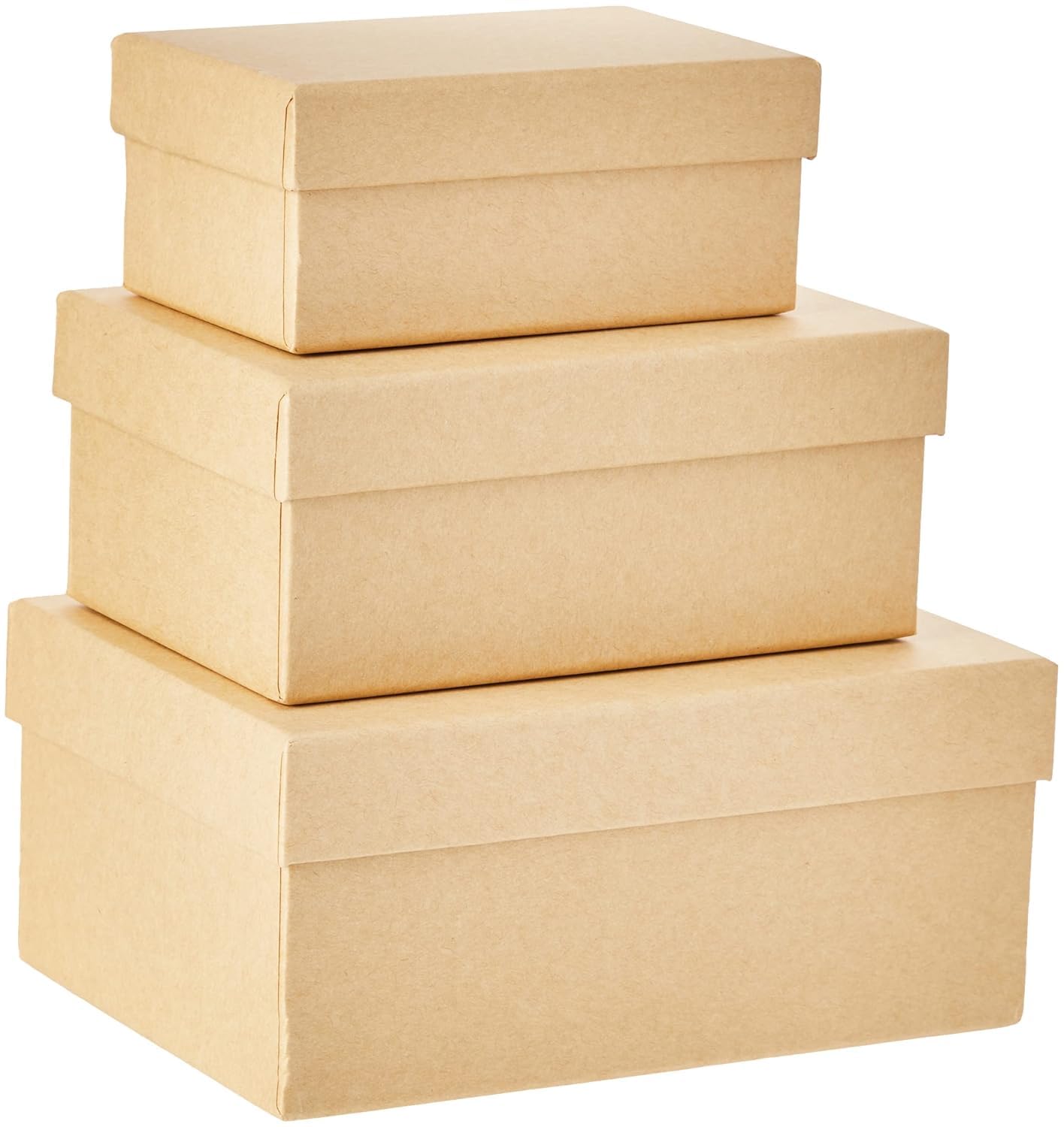 Papermania Bare Basics Nesting Boxes - 3 Pack Rectangle Storage | Cardboard | Brown 1