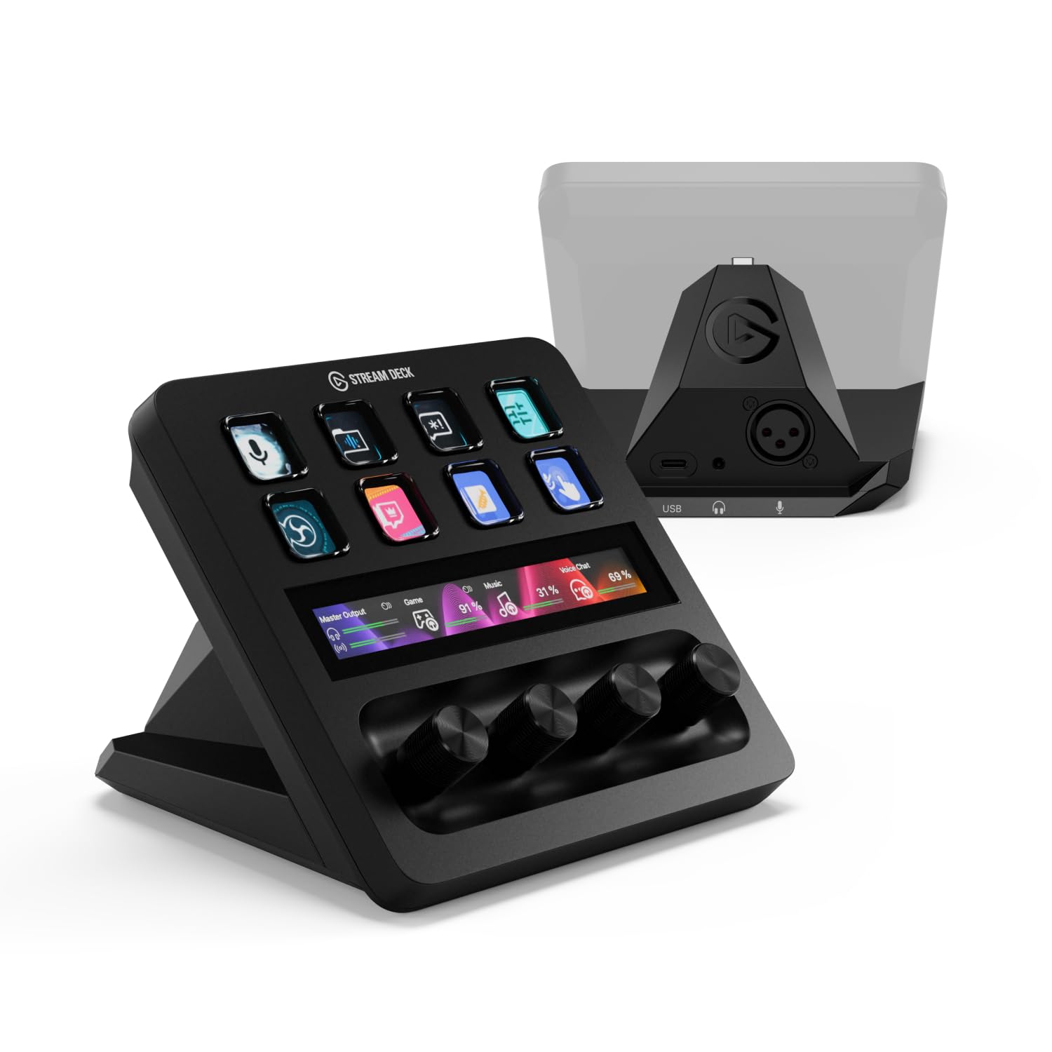 Elgato Stream Deck + XLR - Audio Mixer & Controller with Rear XLR-to-USB Mic Input 1