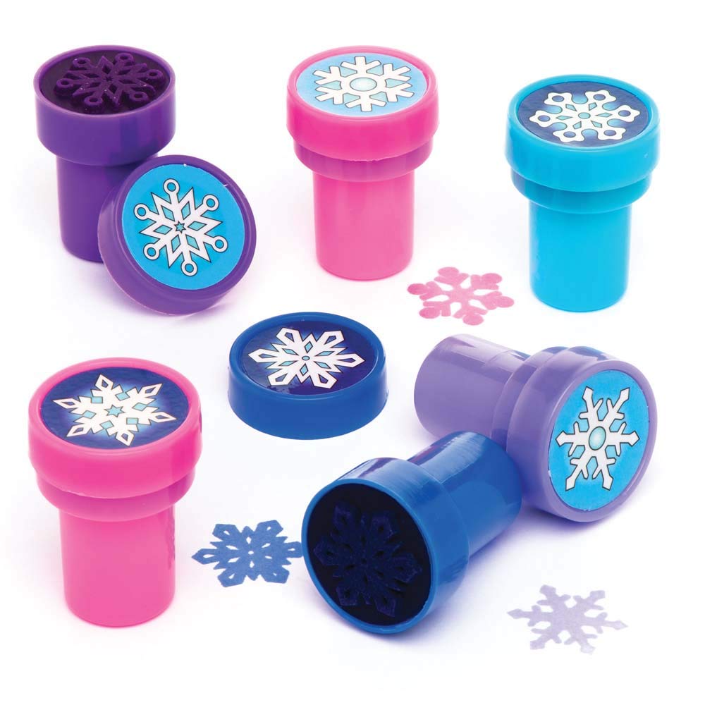 Baker Ross AR771 Self-Inking Snowflake Stamps - Arts & Crafts for Kids 4