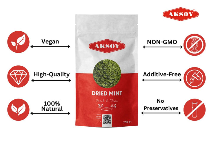 Aksoy Mint Peppermint Leaves 250g - Premium Dried Mint Leaves