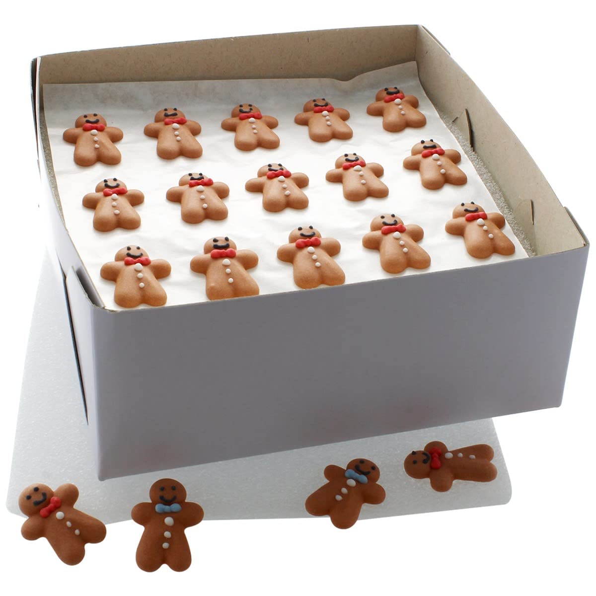 Culpitt - Gingerbread Man Sugar Pipings Edible Royal Icing Cake Decorations Bulk Pack of 60 1