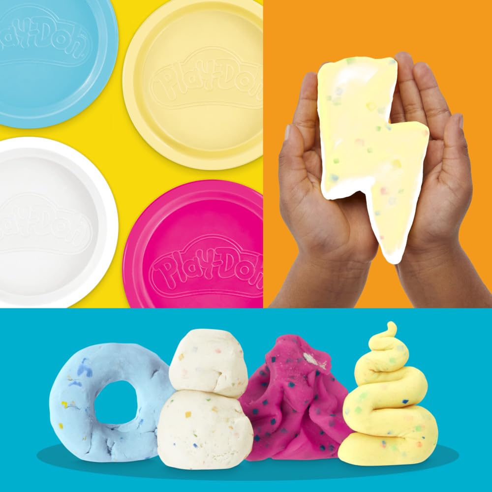 Play-Doh Confetti Compound 4 Pack - Creative Play for Ages 2+ | Non-Toxic Modeling Clay 5