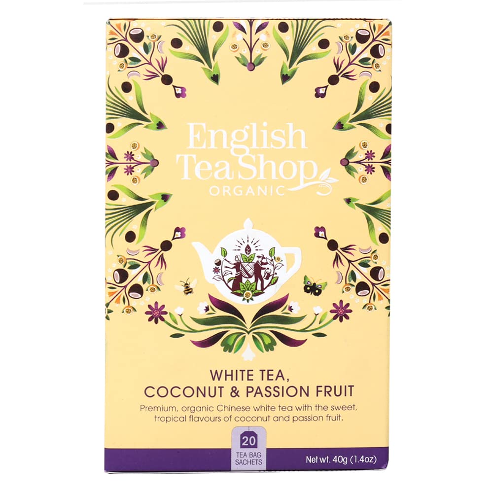 English Tea Shop White Tea Coconut & Passion Fruit Organic Tea 20 Bags