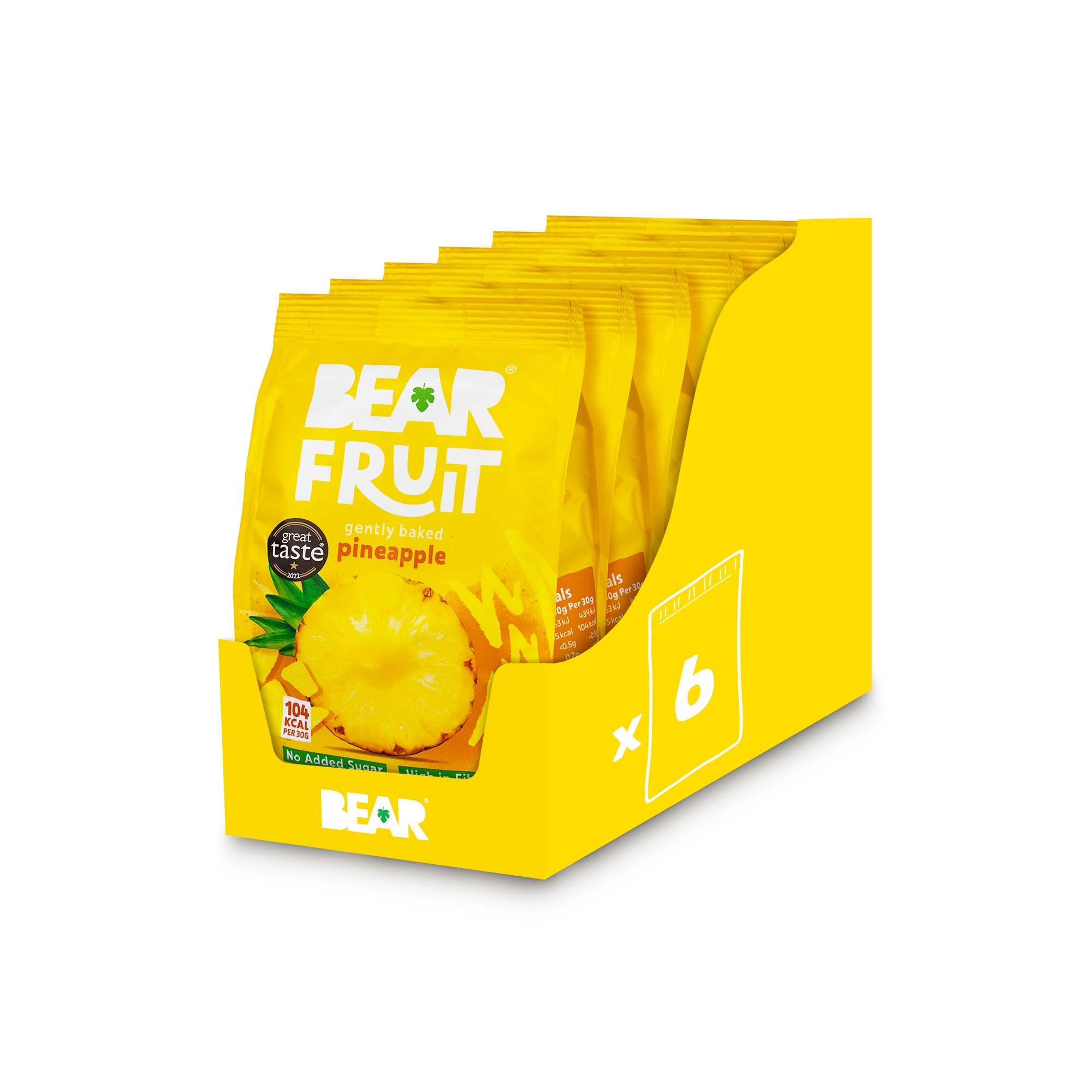 BEAR Fruit Pineapple Sharing Pack - Gently Baked, Vegan, No Added Sugar | 6 x 100g 1